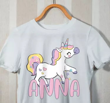Tricou pentru bebelusi unicorn fericit cu nume - TenStickers