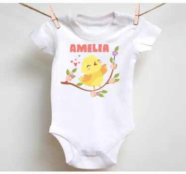 Tricou pentru bebelusi pui fericit personalizat - TenStickers