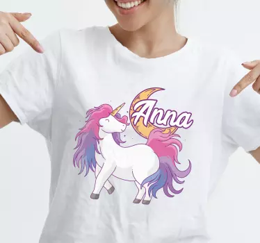 Tricou pentru bebeluși personalizat cu nume de unicorn - TenStickers