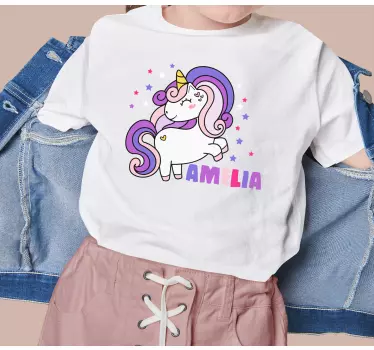 Tricou pentru bebeluși unicorn personalizat amilia - TenStickers
