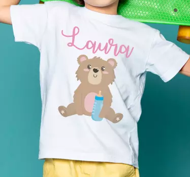 Tricou pentru bebeluși ursuleț drăguț cu sticlă - TenStickers