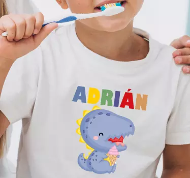 Tricou pentru copii dinozaur drăguț cu înghețată - TenStickers