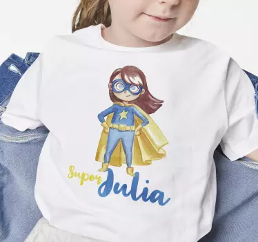 Tricou pentru copii Super-erou fata personalizat - TenStickers