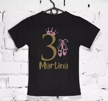 Tricou pentru copii Vârsta și numele personalizate cu prințesa - TenStickers