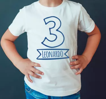 Tricou pentru copii ziua de naștere trei - TenStickers