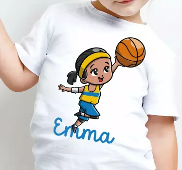 Tricou pentru fetiță jucătoare de baschet - TenStickers