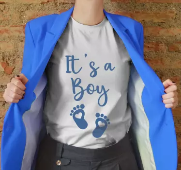 Tricou personalizabil așteptând dezvăluirea bebelușului - TenStickers