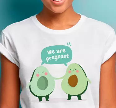 Tricou personalizabil cu cuplu de avocado însărcinat - TenStickers