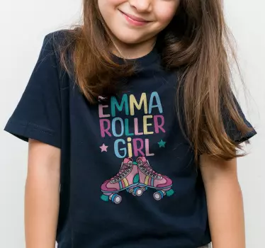 Tricou personalizabil fată cu role - TenStickers