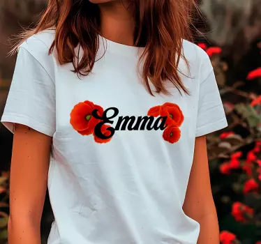Tricou personalizabil flori de mac - TenStickers