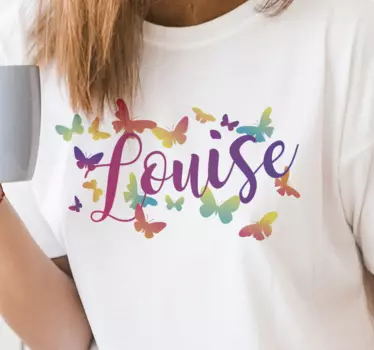 Tricou personalizabil fluture radiant nume - TenStickers