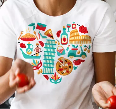 Tricou personalizabil sărbătoarea iubirii pentru mâncare - TenStickers