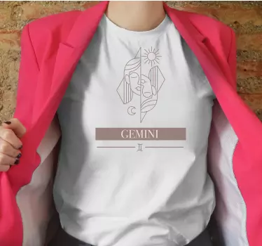 Tricou personalizabil stil zodiac gemeni - TenStickers