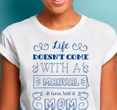Tricou personalizabil viața vine cu mama - TenStickers