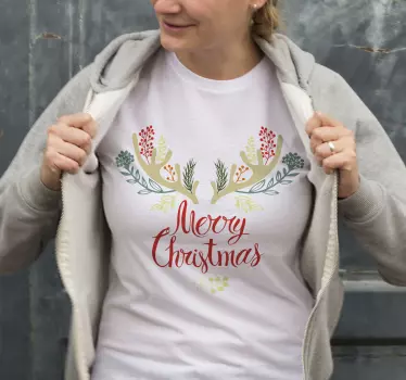 Tricou verde de ren de crăciun tricouri de crăciun - TenStickers