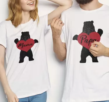 Tricouri mama si fiica iubire adorabilă cu ursuleți - TenStickers