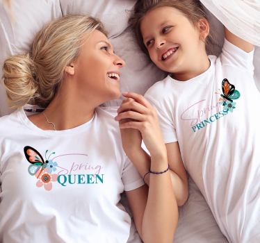 Tricouri mama si fiica primavara si printesa - TenStickers