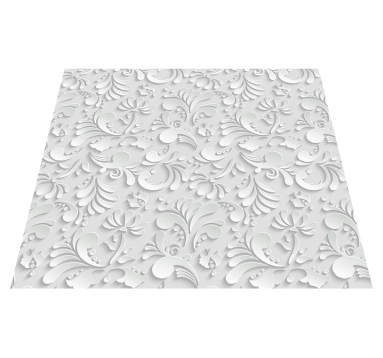Covor de vinil alb model floral 3d - TenStickers