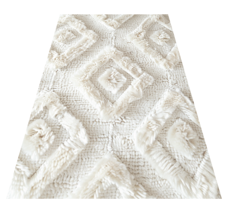 Covor de vinil alb model de diamant - TenStickers