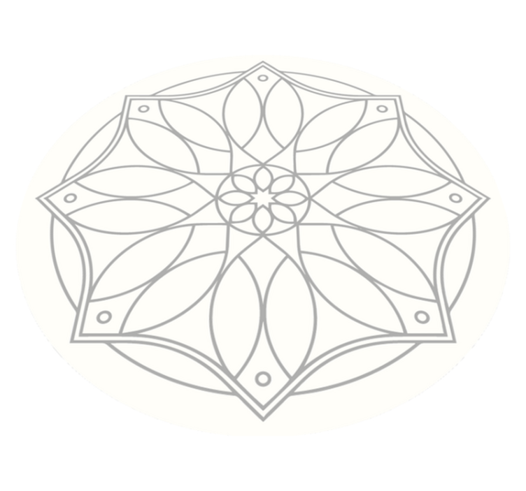 Covor de vinil alb design mandala - TenStickers