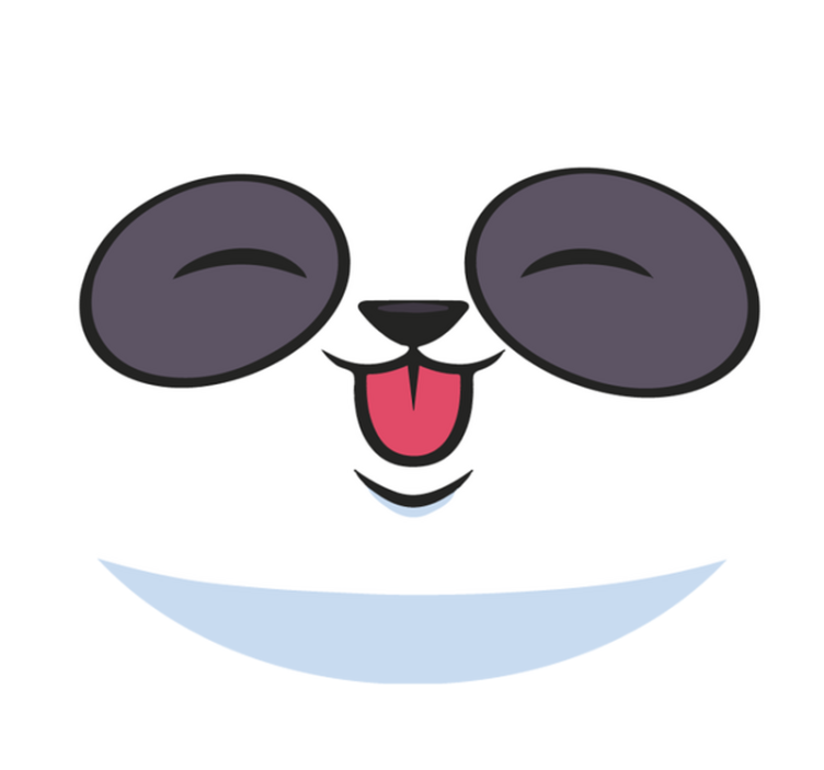 Covor de vinil alb fata de panda - TenStickers