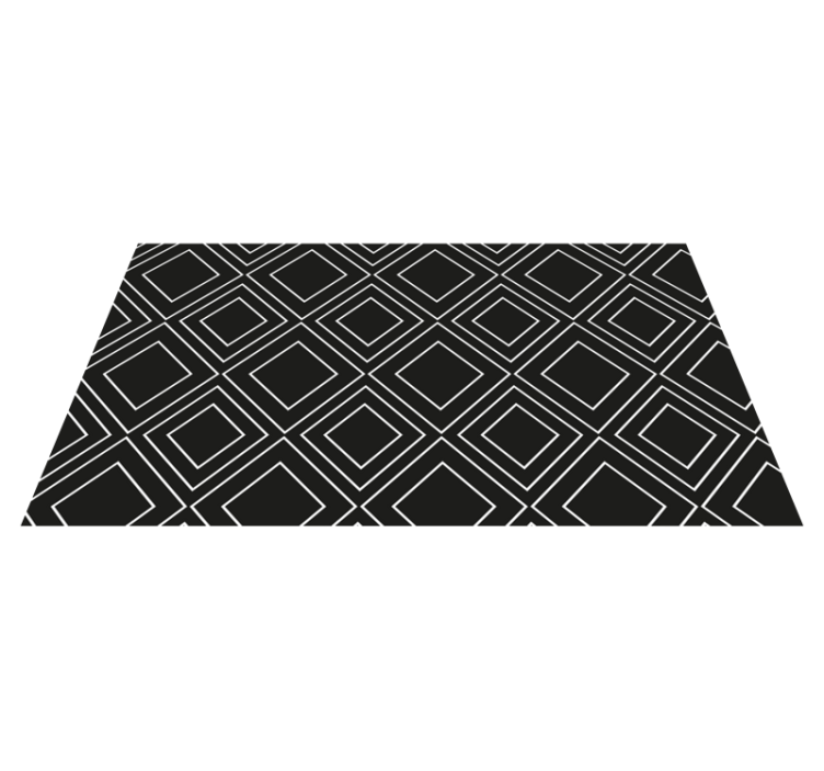 Covor vinil negru cu design linii geometrice - TenStickers