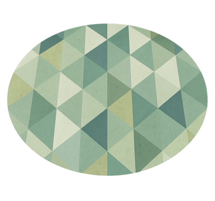 Covor Vinil Verde design geometric al triunghiurilor - TenStickers