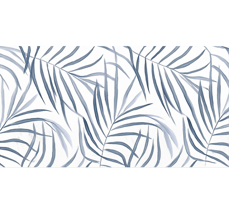 Covor vinil albastru design cu frunze subțiri - TenStickers