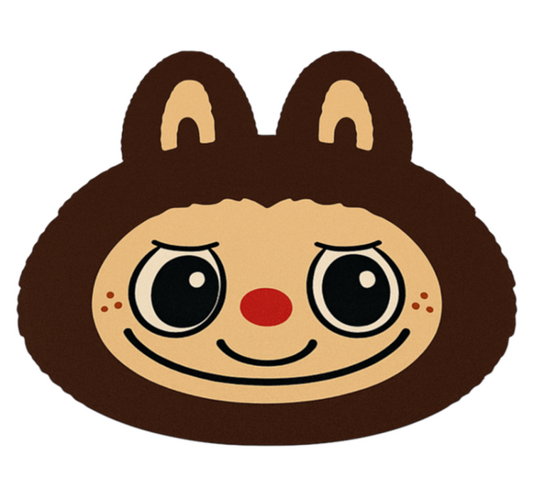 Alții covor de vinil design labubu maro - TenStickers