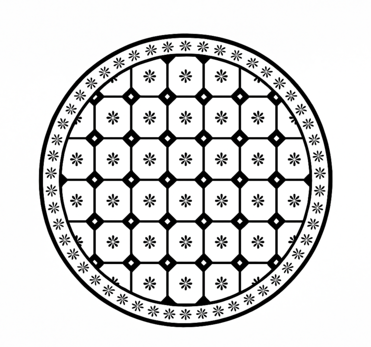 Covor de vinil pentru sala de mese model de țiglă alb-negru - TenStickers