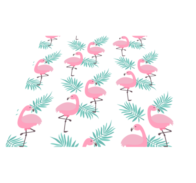 Covor vinil animal cu model de flamingo tropical - TenStickers