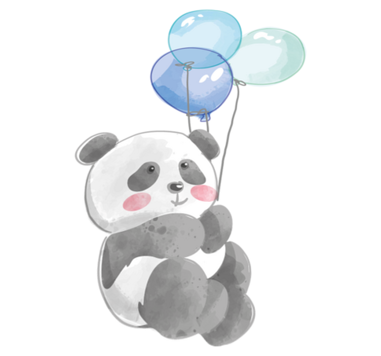 Covor vinil animal cu bebeluș care ține trei baloane - TenStickers