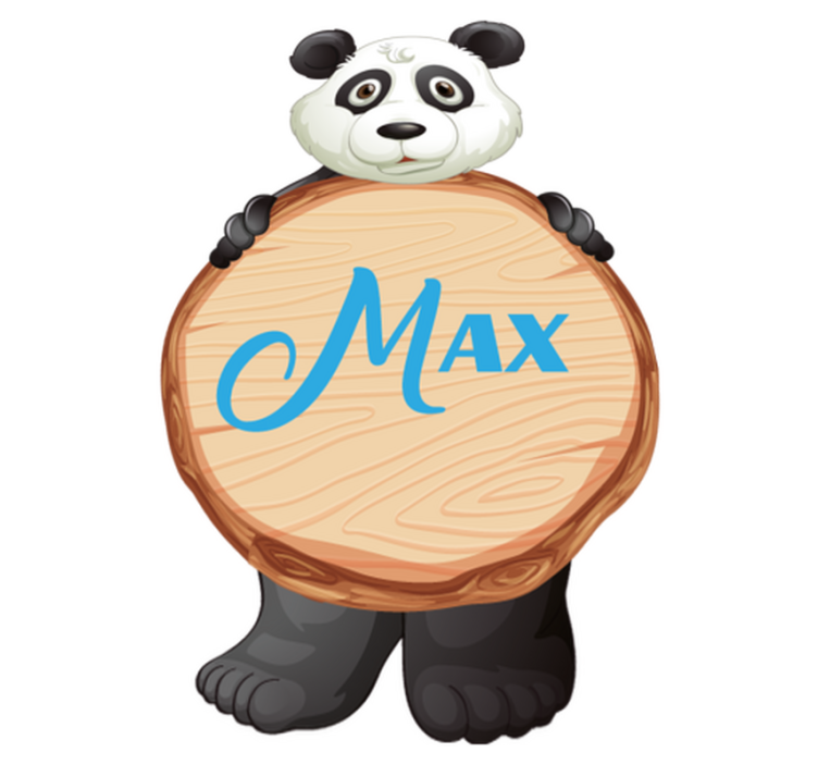 Covor vinil animal panda cu nume - TenStickers