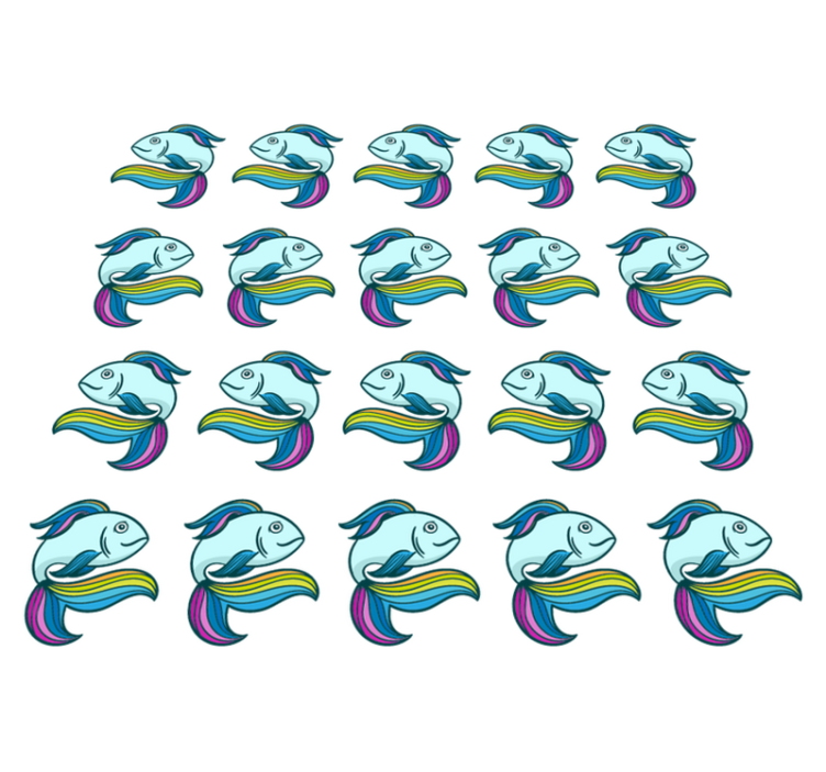 Covor vinil animal pește neon albastru - TenStickers