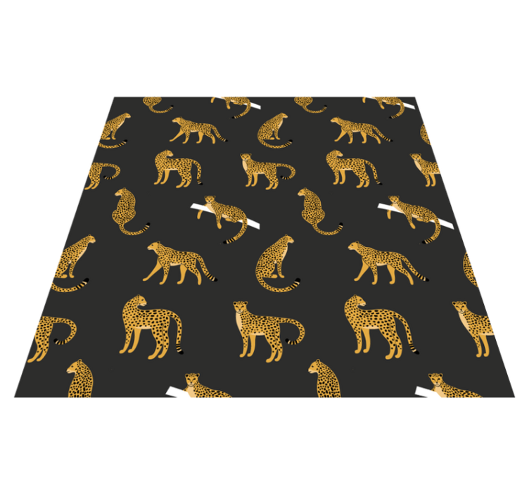 Covor vinil animal leoparzi pe fundal închis - TenStickers
