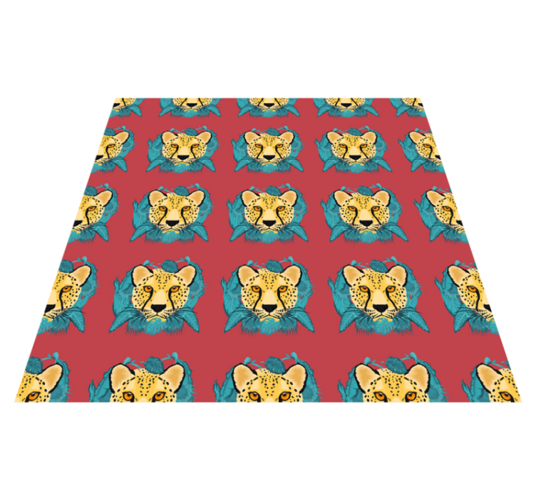 Covor vinil animal grafic leopard stil oriental - TenStickers