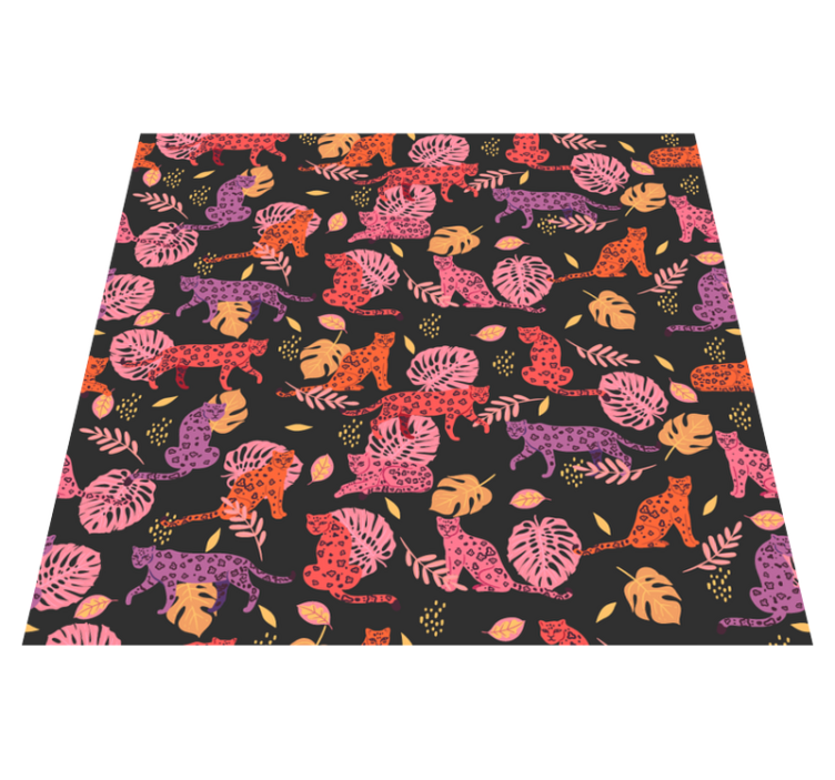 Covor vinil animal stil tropical și leopard - TenStickers