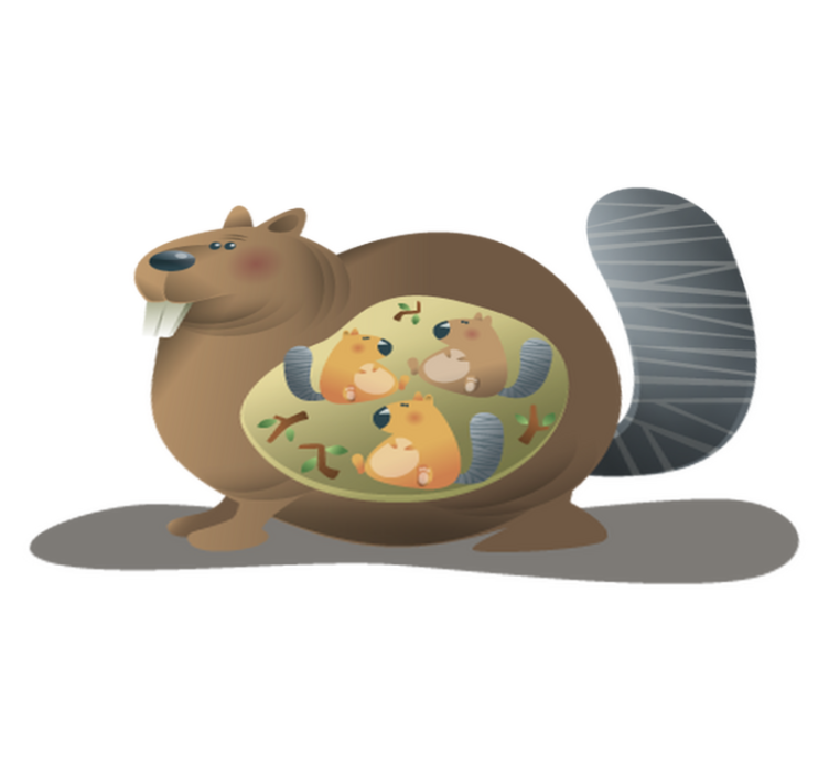 Covor vinil animal mamă veveriță - TenStickers