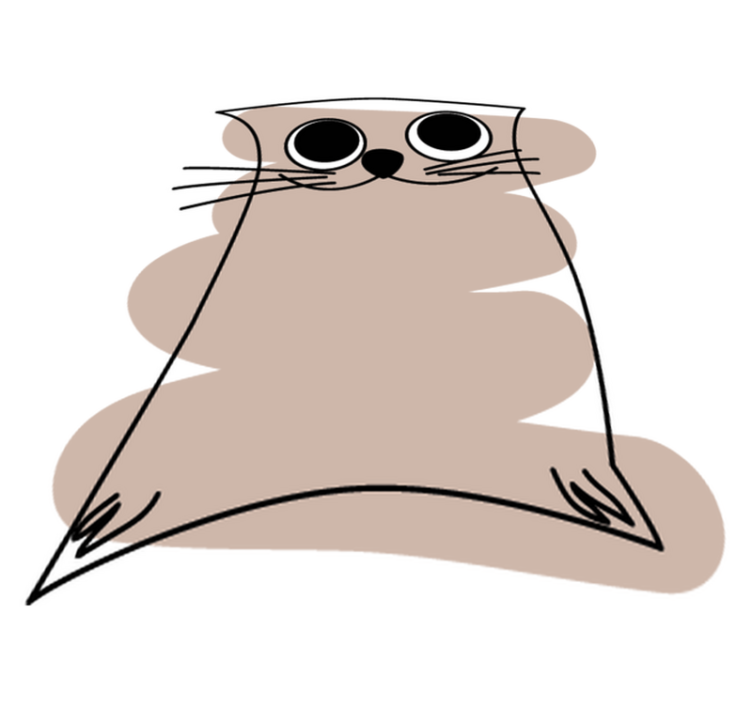 Covor vinil animal pisică pictată maro - TenStickers