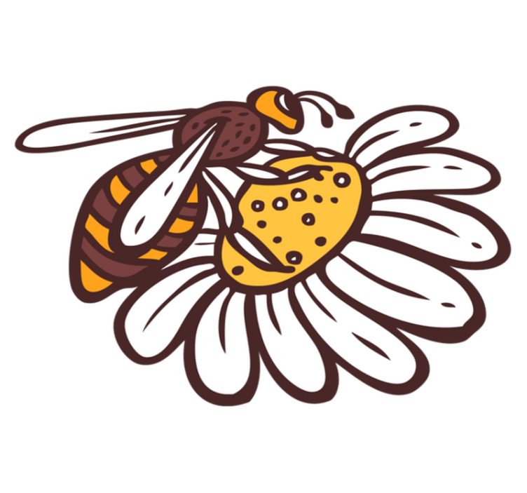 Covor vinil animal albină pe floare - TenStickers