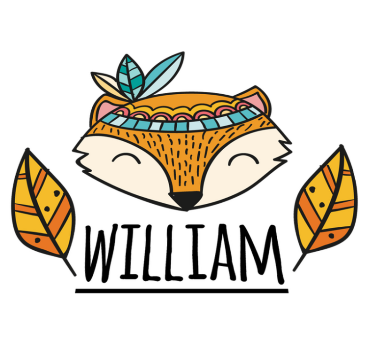 Covor vinil animal vulpe nordică cu pene personalizat - TenStickers