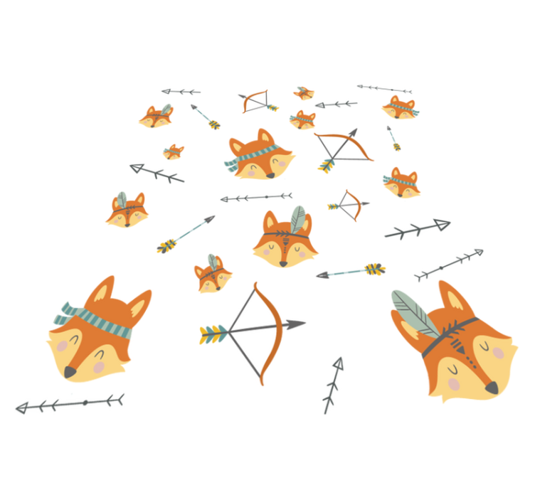 Covor vinil animal set vulpi și săgeți - TenStickers