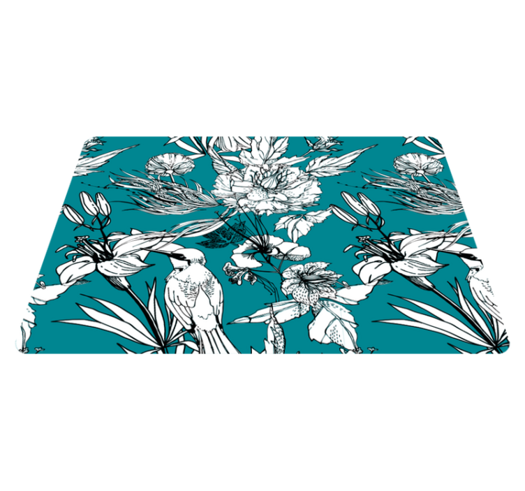 Covor vinil animal model elegant păsări albe sălbatice - TenStickers