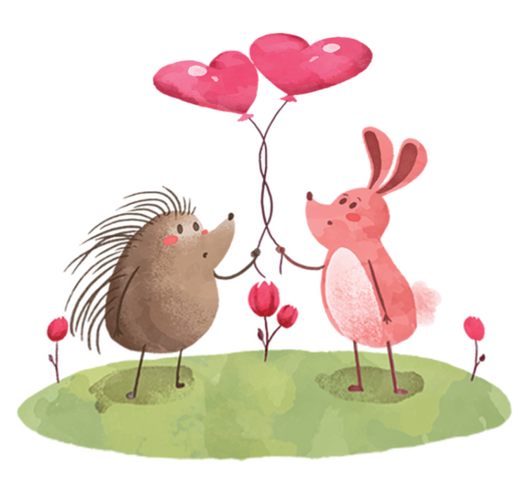 Covor vinil animal companioni adorabili de animale - TenStickers