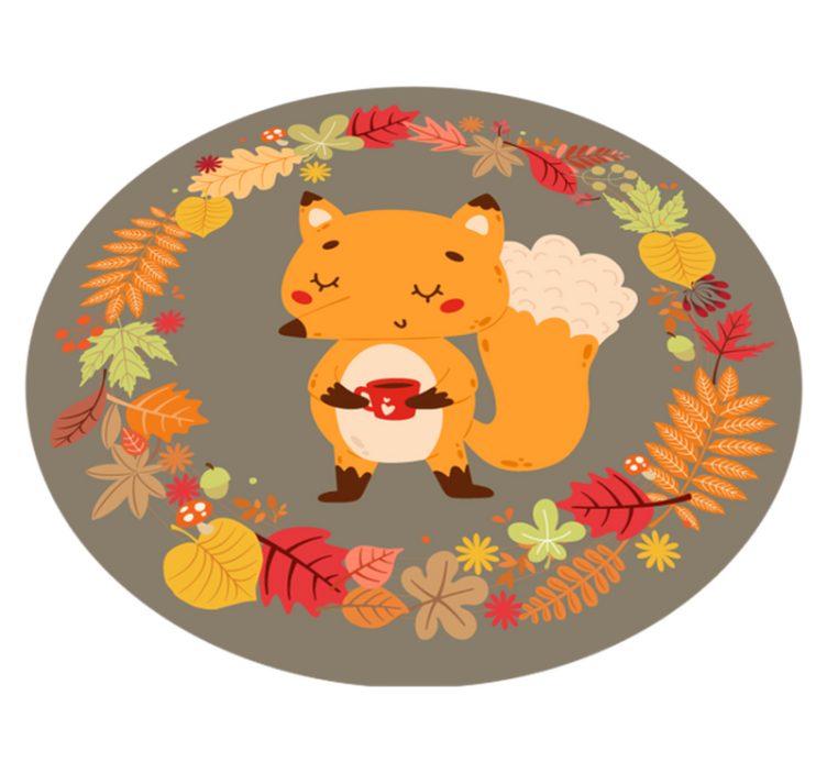 Covor vinil animal sculptură cu vulpe fermecătoare - TenStickers