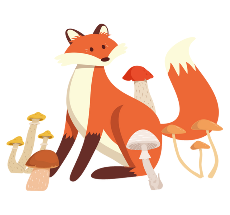 Covor vinil animal cu ilustrație jucăușă de vulpe - TenStickers