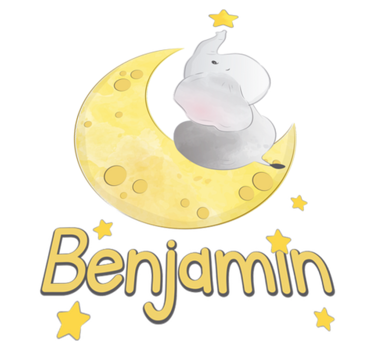 Covor vinil animal luna și stele cu nume - TenStickers