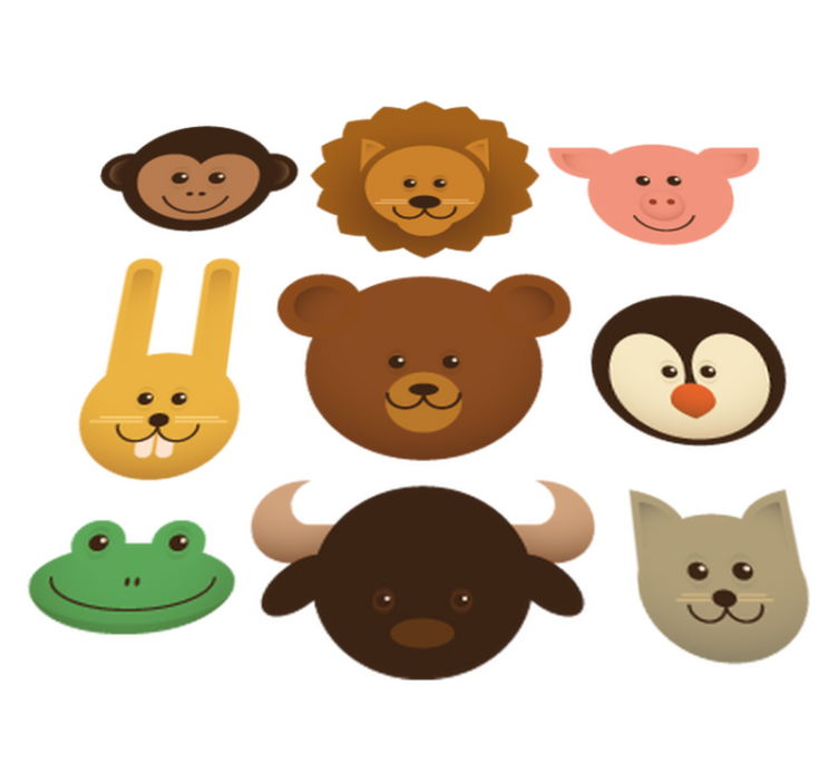 Covor vinil animal creaturi fericite - TenStickers