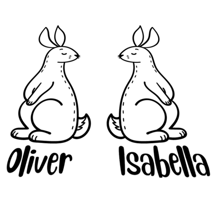 Covor vinil animal iepurași de paște personalizați - TenStickers