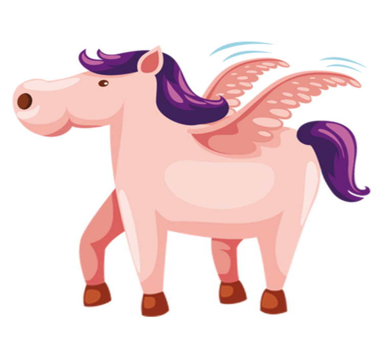 Covor vinil animal ponei drăguț cu aripi - TenStickers